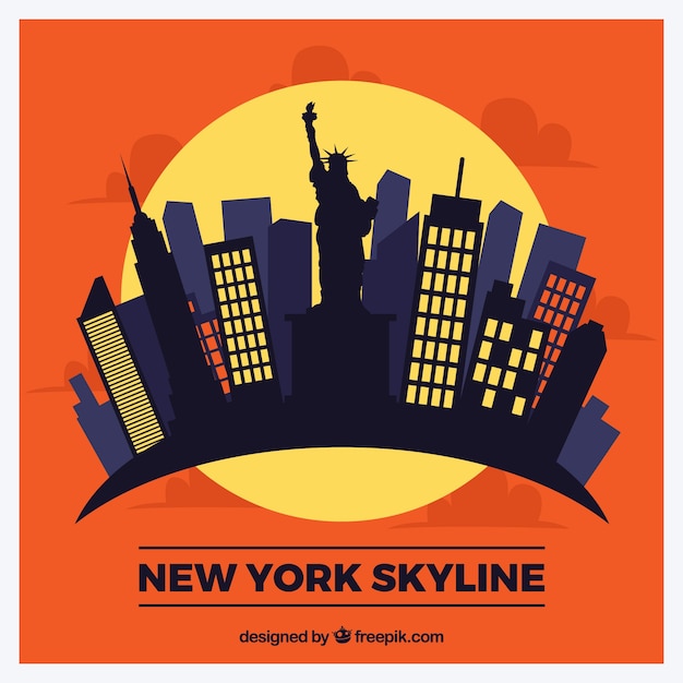 Gratis vector moderne horizon van new york