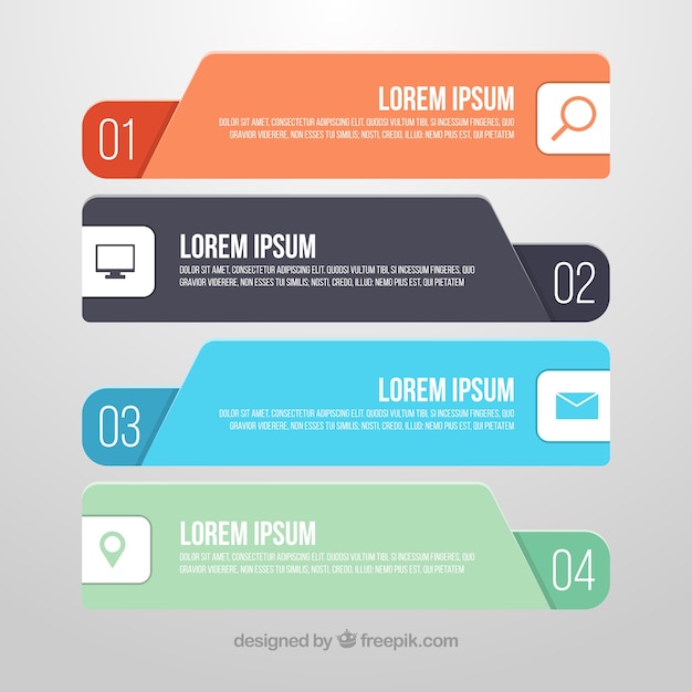 Moderne infografische banners collectie