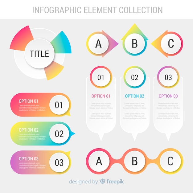 Moderne infographic elementeninzameling met gradiëntstijl