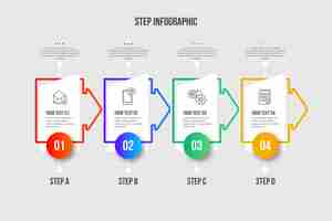 Gratis vector moderne infographic stappen sjabloon