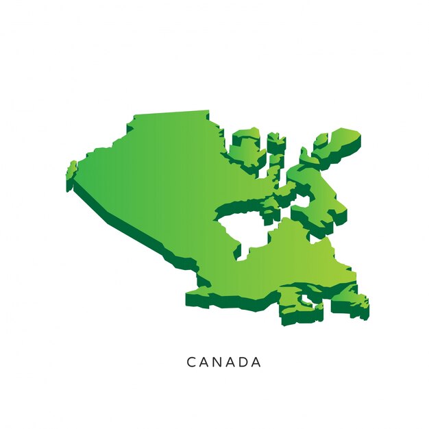 Moderne Isometrische 3D Canada Kaart