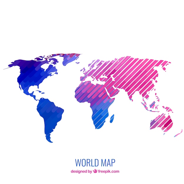 Moderne kaart van de wereld