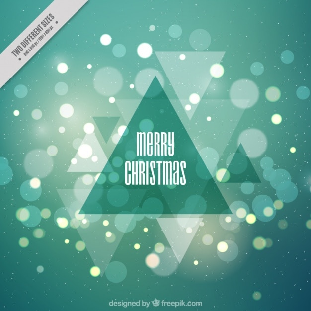 Gratis vector moderne kerst bokeh achtergrond met driehoeken