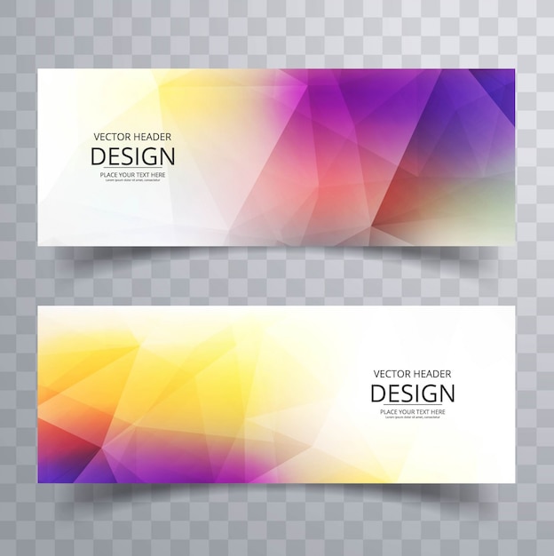 Gratis vector moderne kleurrijke banners