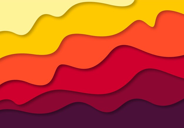 Moderne kleurrijke papercut golfachtergrond