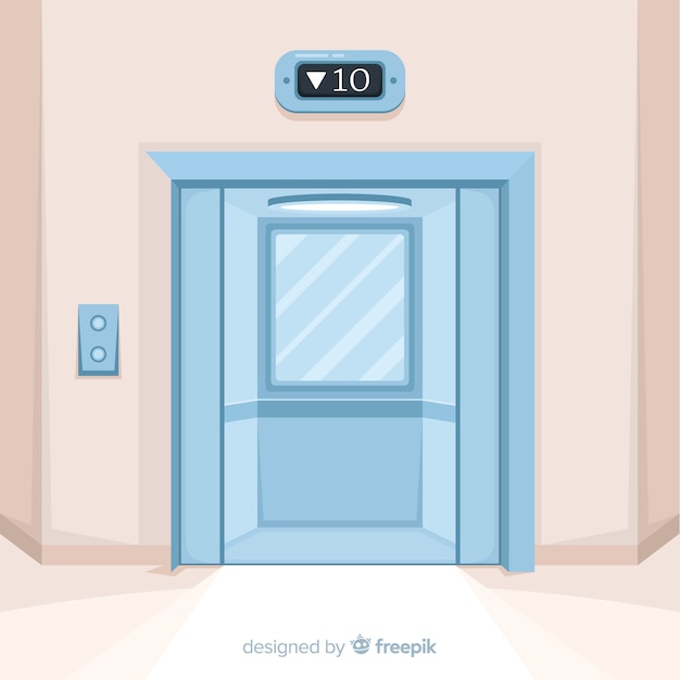 Gratis vector moderne lift met plat ontwerp