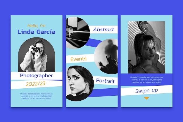 Moderne linda garcia fotograaf instagram verhaalsjabloon