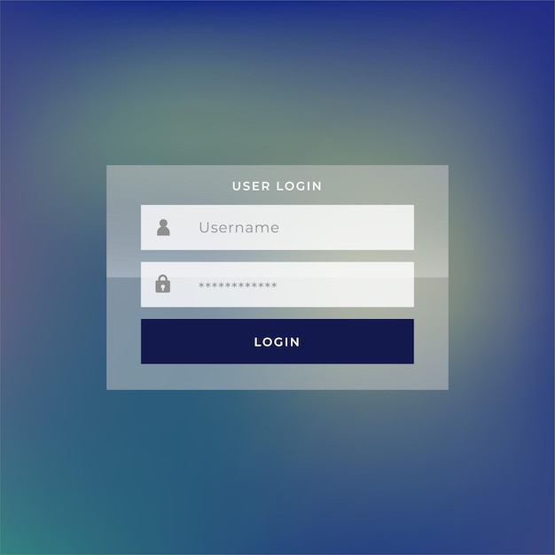 Gratis vector moderne login-formuliersjabloon voor websitetoegang