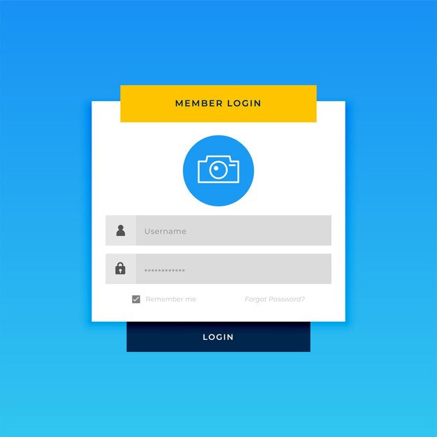 Moderne login pagina thema sjabloon voor sociale profiel toegang