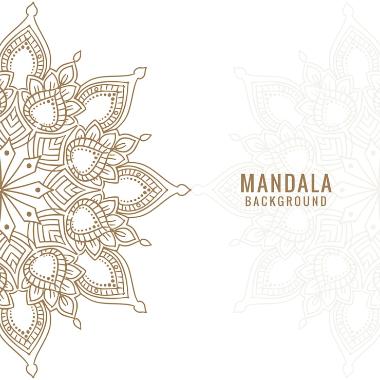 Gratis Vector moderne luxe etnische mandala achtergrond