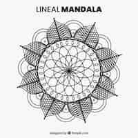 Gratis vector moderne mandala met lineaire stijl