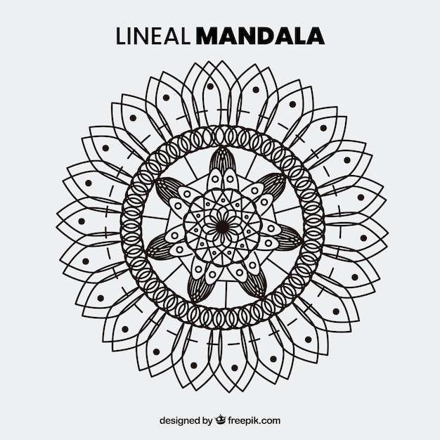 Gratis vector moderne mandala met lineaire stijl