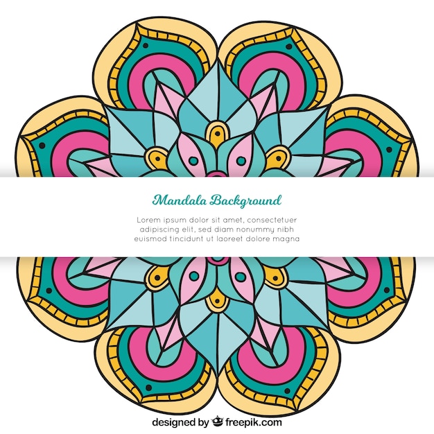 Gratis vector moderne mandalaachtergrond met kleurrijke stijl