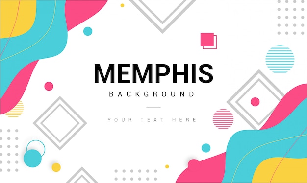 Moderne Memphis-achtergrond met elementen
