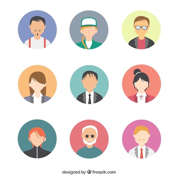 Moderne mensen avatars pak