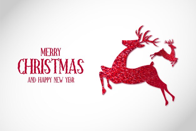Moderne Merry Christmas-achtergrond met Reinder Christmas Red