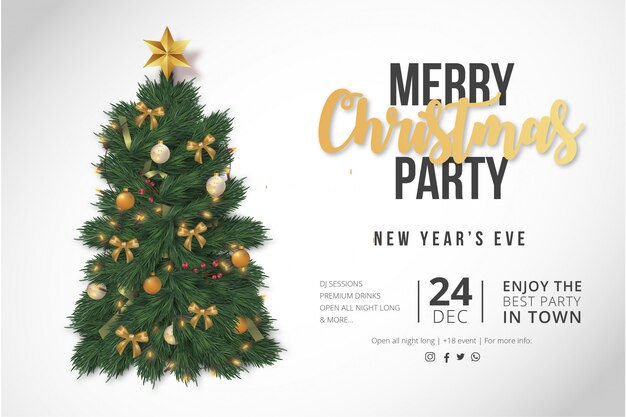 Moderne Merry Christmas Party Poster sjabloon