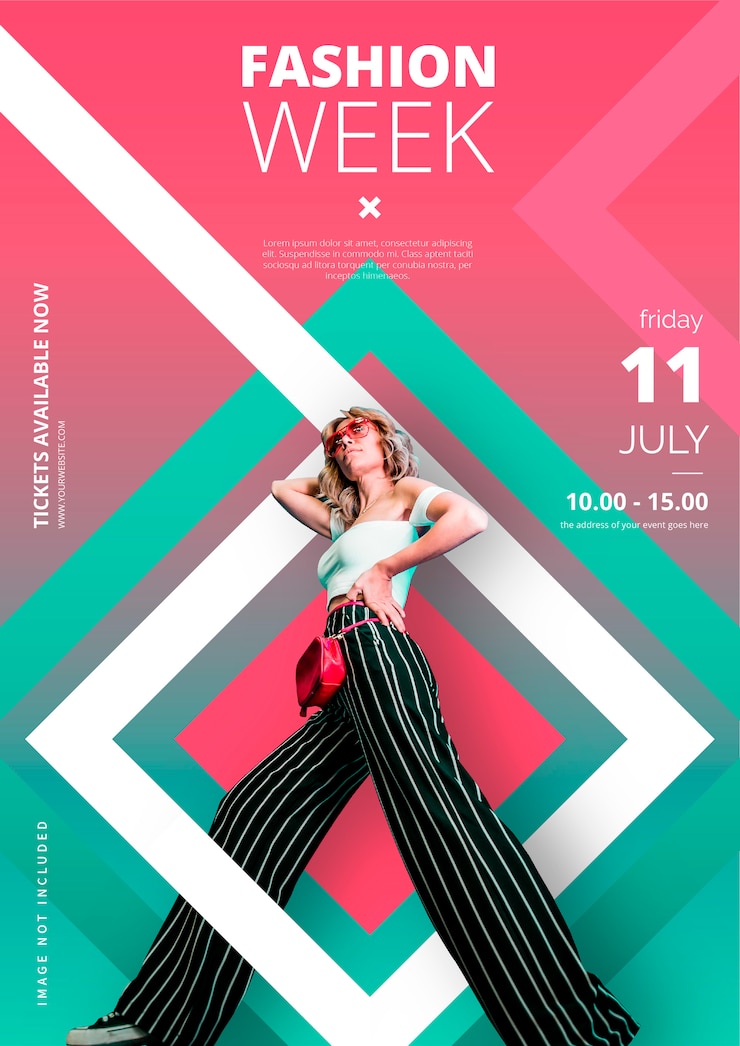 Gratis Vector moderne mode-week poster sjabloon