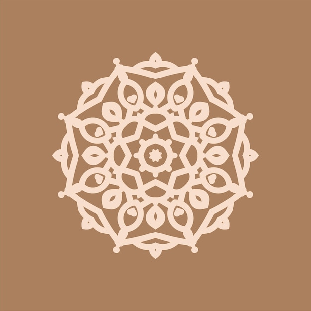 Moderne mooie mandala ontwerp bruine achtergrond