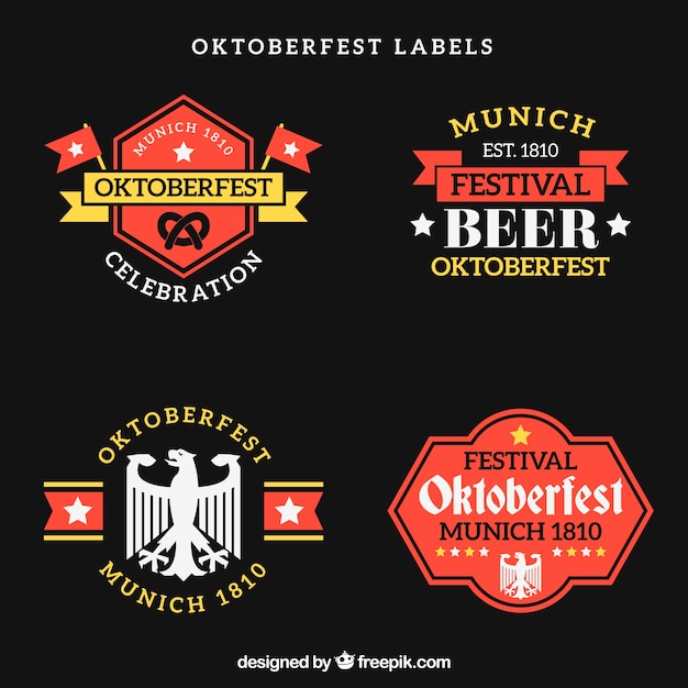 Gratis vector moderne oktoberfest label collectie