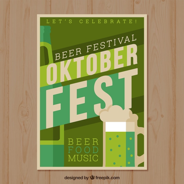 Moderne oktoberfest poster met vlak ontwerp