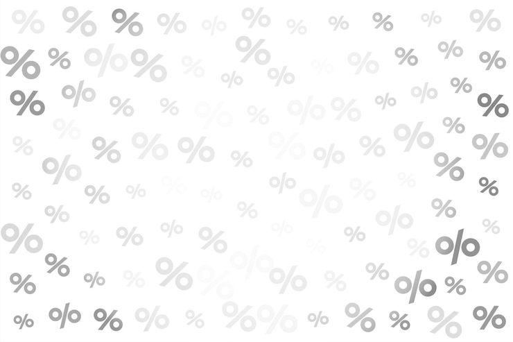 Gratis Vector moderne percentage teken patroon achtergrond voor het berekenen van rentetarieven