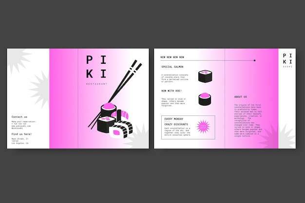 Gratis vector moderne piki-restaurantbrochure