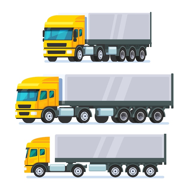 Gratis vector moderne platte gelede vrachtwagen