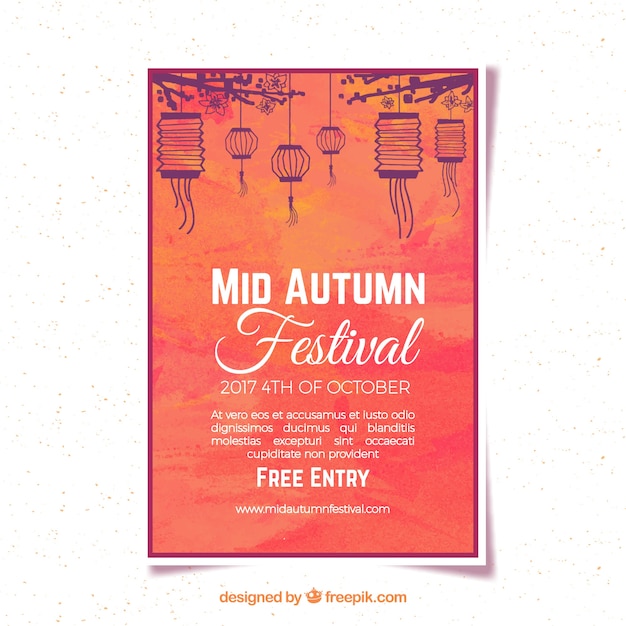 Gratis vector moderne poster voor midden herfst festival