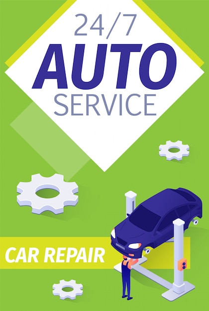 Moderne presentatieposter voor fulltime autoservice