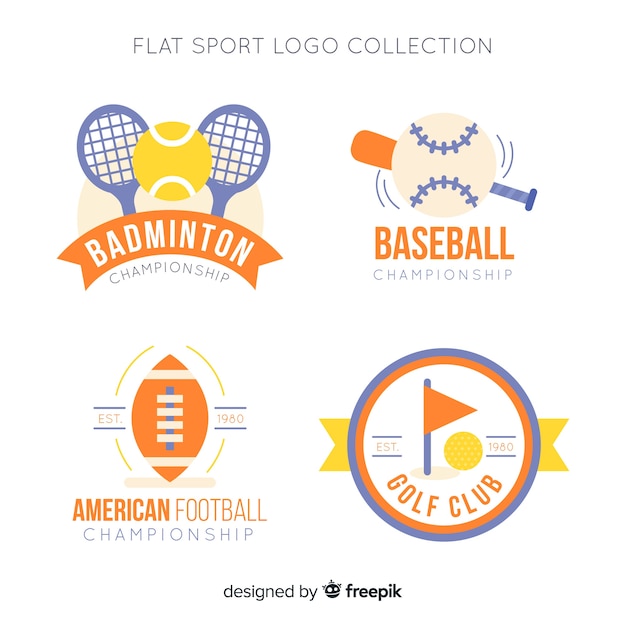 Gratis vector moderne reeks abstracte sportenemblemen