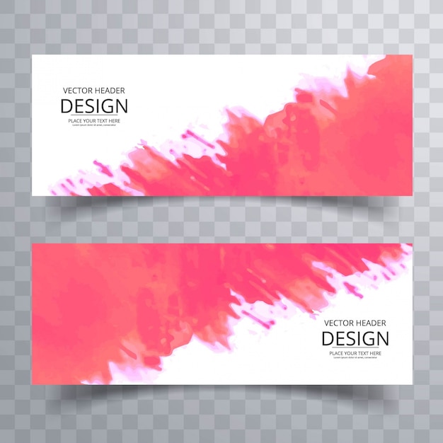 Moderne roze aquarel banners