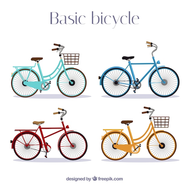 Moderne set van leuke fietsen
