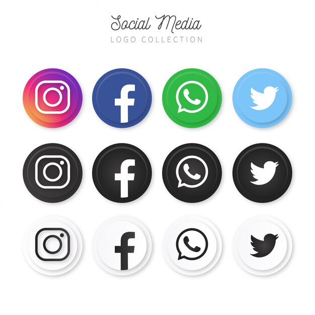 Moderne social media-logoverzameling