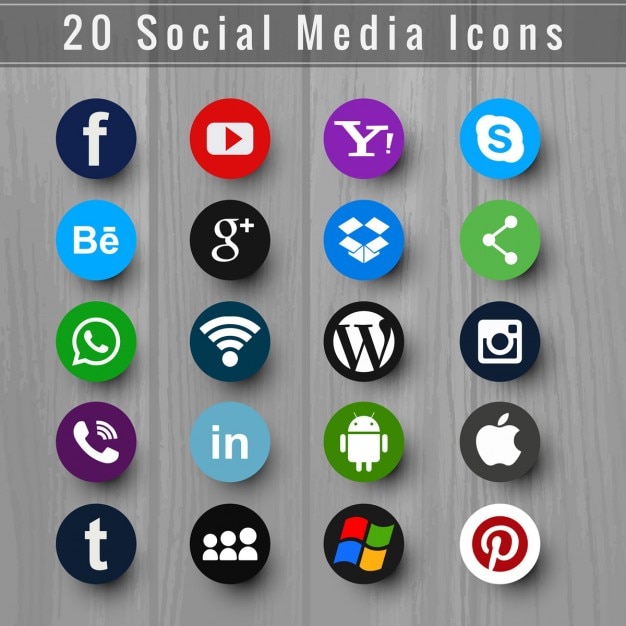 Moderne sociale media icon set