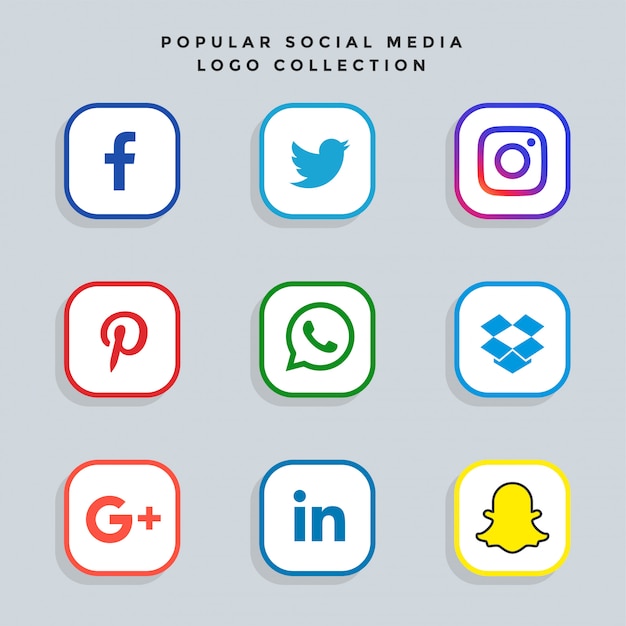 Moderne sociale media netwerkpictogrammen instellen