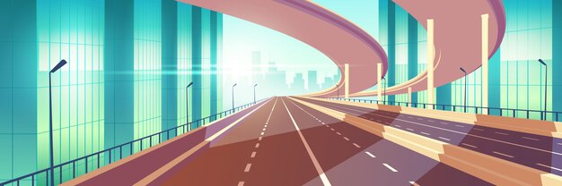 Moderne stad lege snelweg, knooppunt cartoon vector