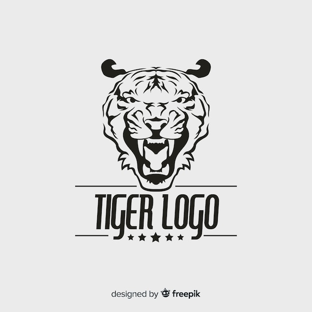 Gratis vector moderne tijger logo sjabloon