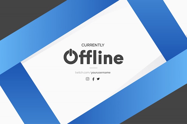 Moderne Twitch-banner met sjabloon voor abstracte blauwe vormen