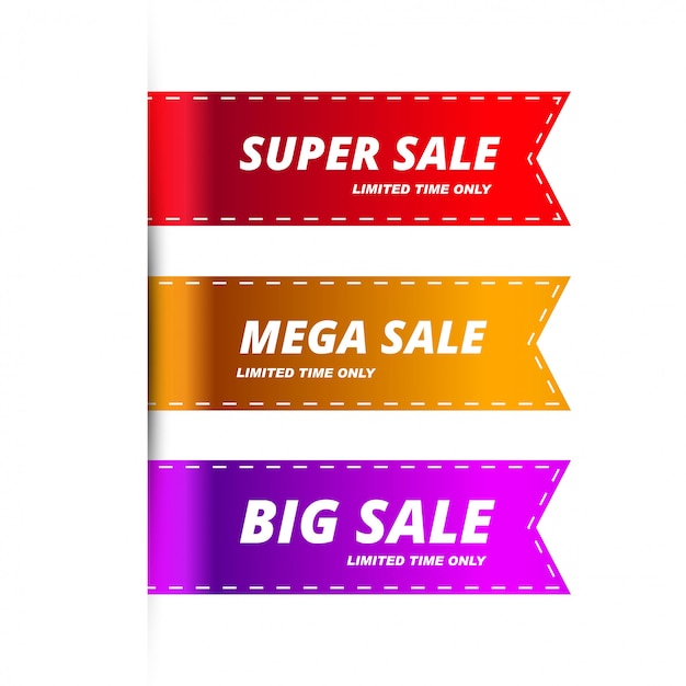 Gratis vector moderne verkoop banners kleurrijke sjabloon