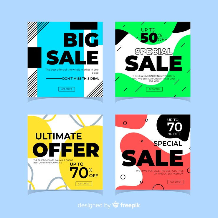 Gratis Vector moderne verkoopbanners voor sociale media