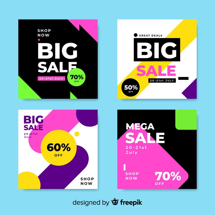 Gratis Vector moderne verkoopbanners voor sociale media