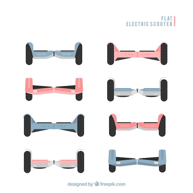 Gratis vector moderne verscheidenheid aan elektrische scooters