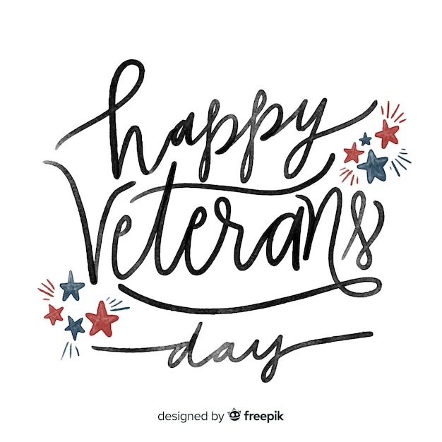 Gratis vector moderne veteranendagsamenstelling met flt-ontwerp