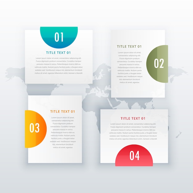 Moderne vier stappen wit infograph layout ontwerp voor business diagrams workflow