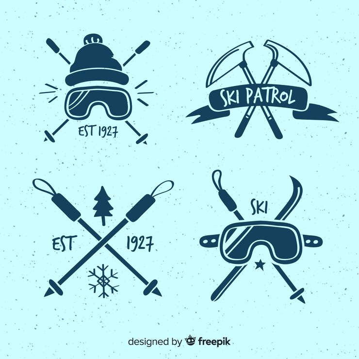 Gratis Vector moderne wintersportcomposities