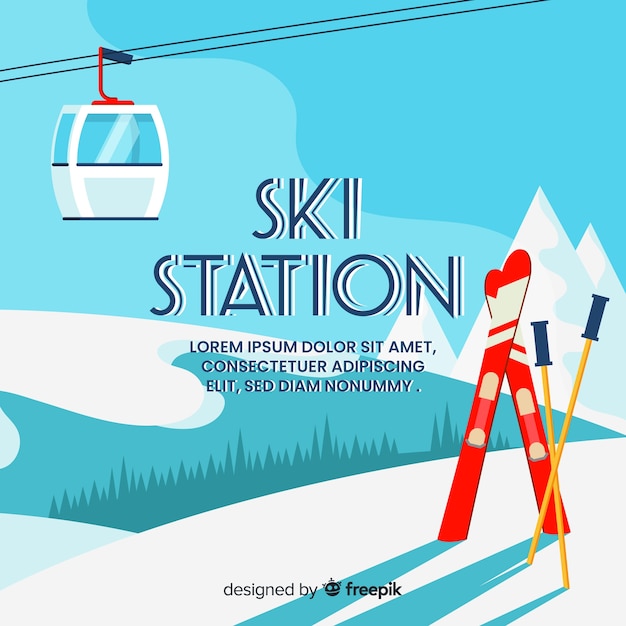 Gratis vector moderne wintersportsamenstelling