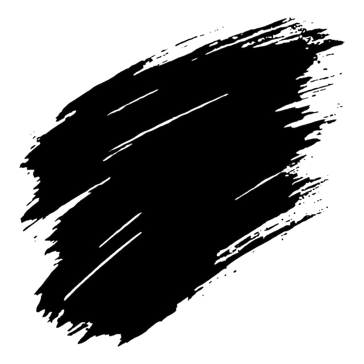 Gratis Vector moderne zwarte grunge penseelstreek op een witte achtergrond