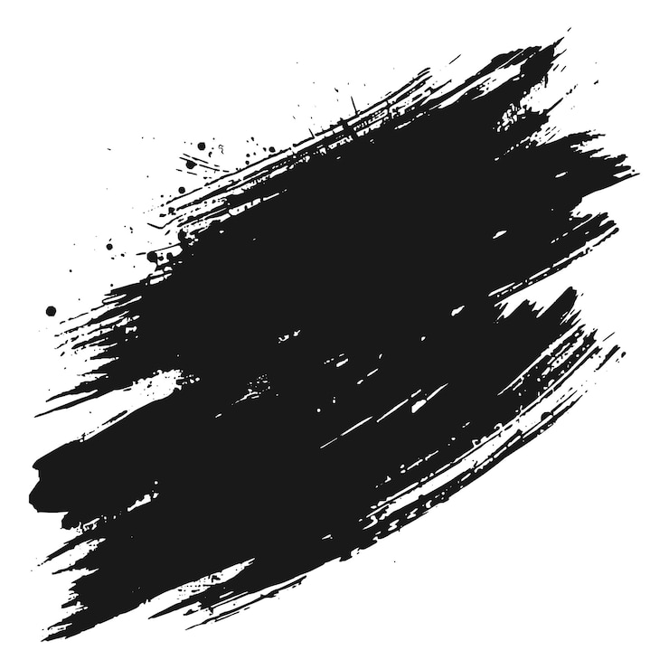 Gratis Vector moderne zwarte penseelstreek op een witte achtergrond