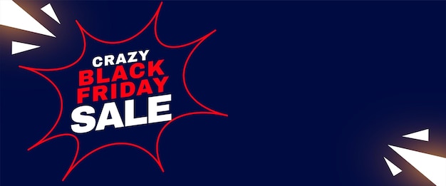 Moderne zwarte vrijdag gekke verkoop aanbieden banner met komische expressie vector